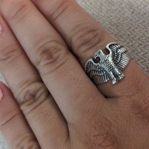 Sterling silver eagle ring